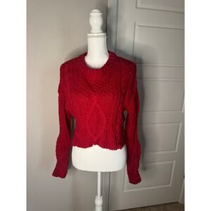 FREE PEOPLE Size XS Long Sleeve Sweater Knitted Hot Pink